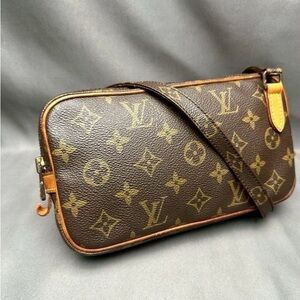 Louis Vuitton Brown and Tan Monogram Shoulder/Crossbody Bag